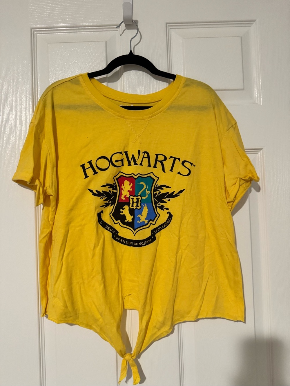 Hogwarts Yellow Tie-Front Short Sleeve Tee